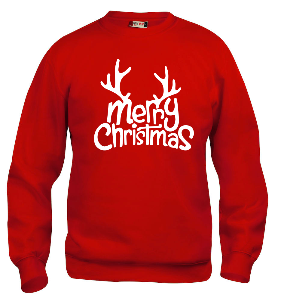 Felpa Natale uomo MERRY CHRISTMAS - Rossa