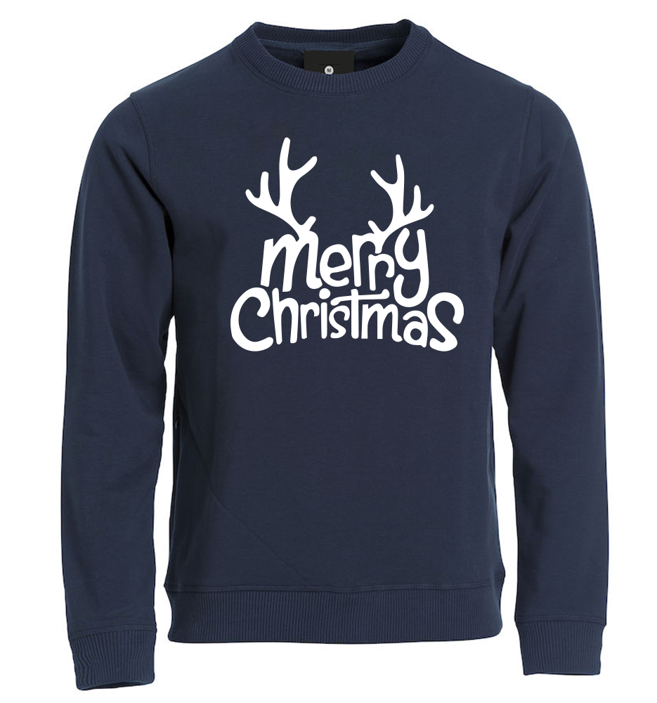 Felpa Natale uomo MERRY CHRISTMAS - Blu