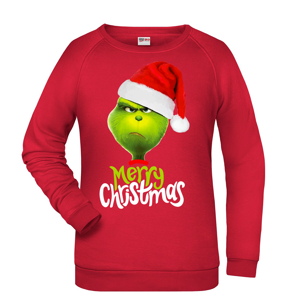 Felpa Natale donna IL GRINCH - Rossa