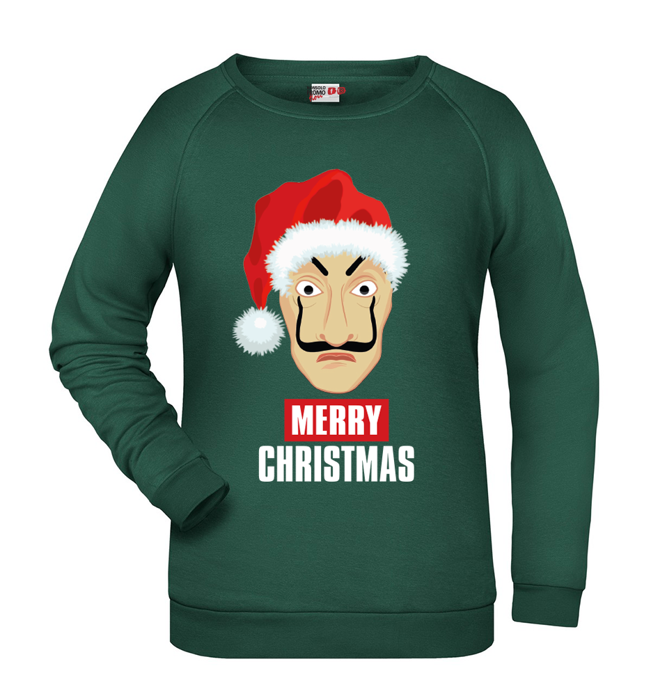 Felpa Natale donna CASA DE PAPEL - Verde