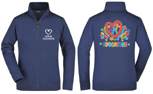 Felpa Educatore - Educatrice Full Zip - Personalizzata con nome