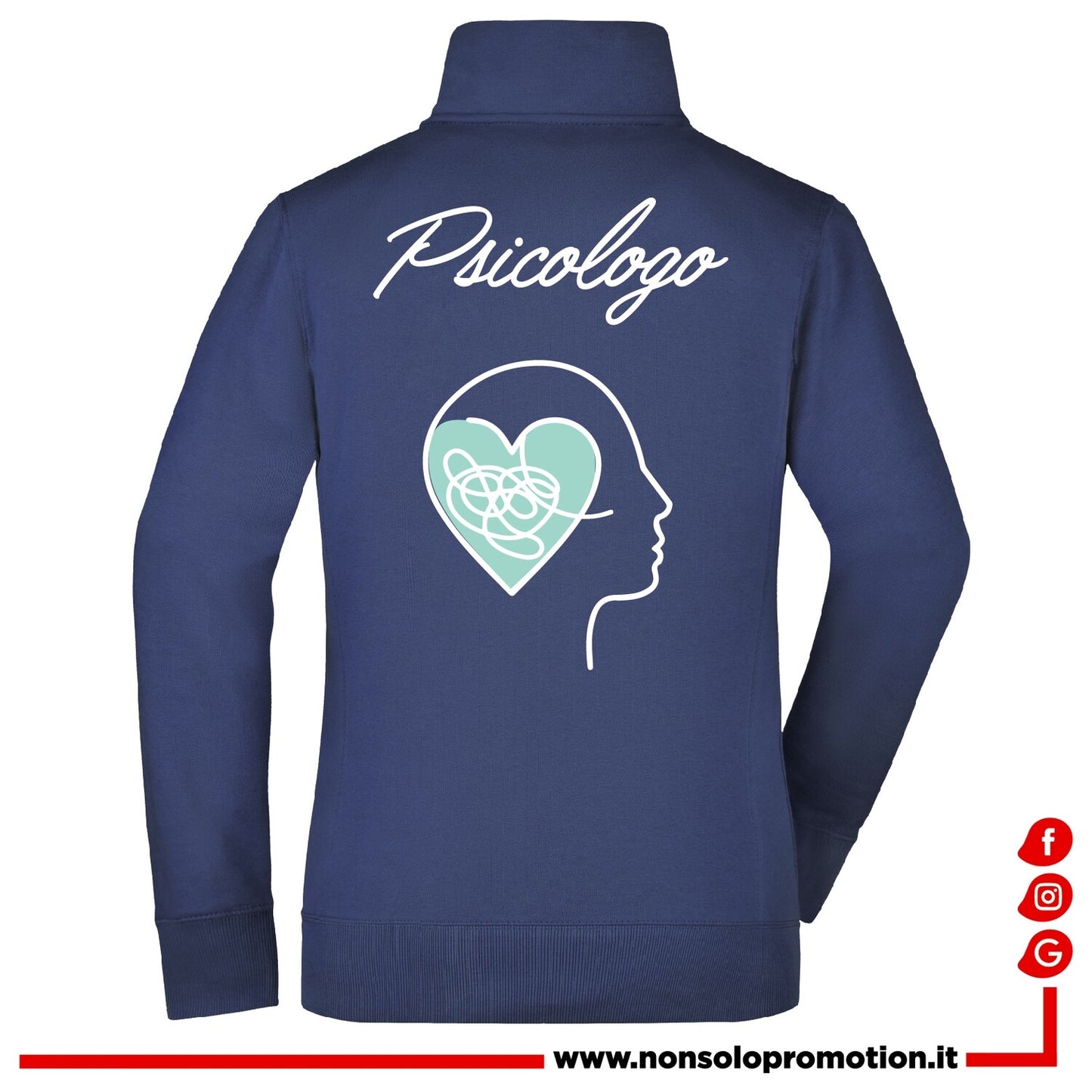 Felpa Psicologa - Psicologo Full Zip - Personalizzata con nome