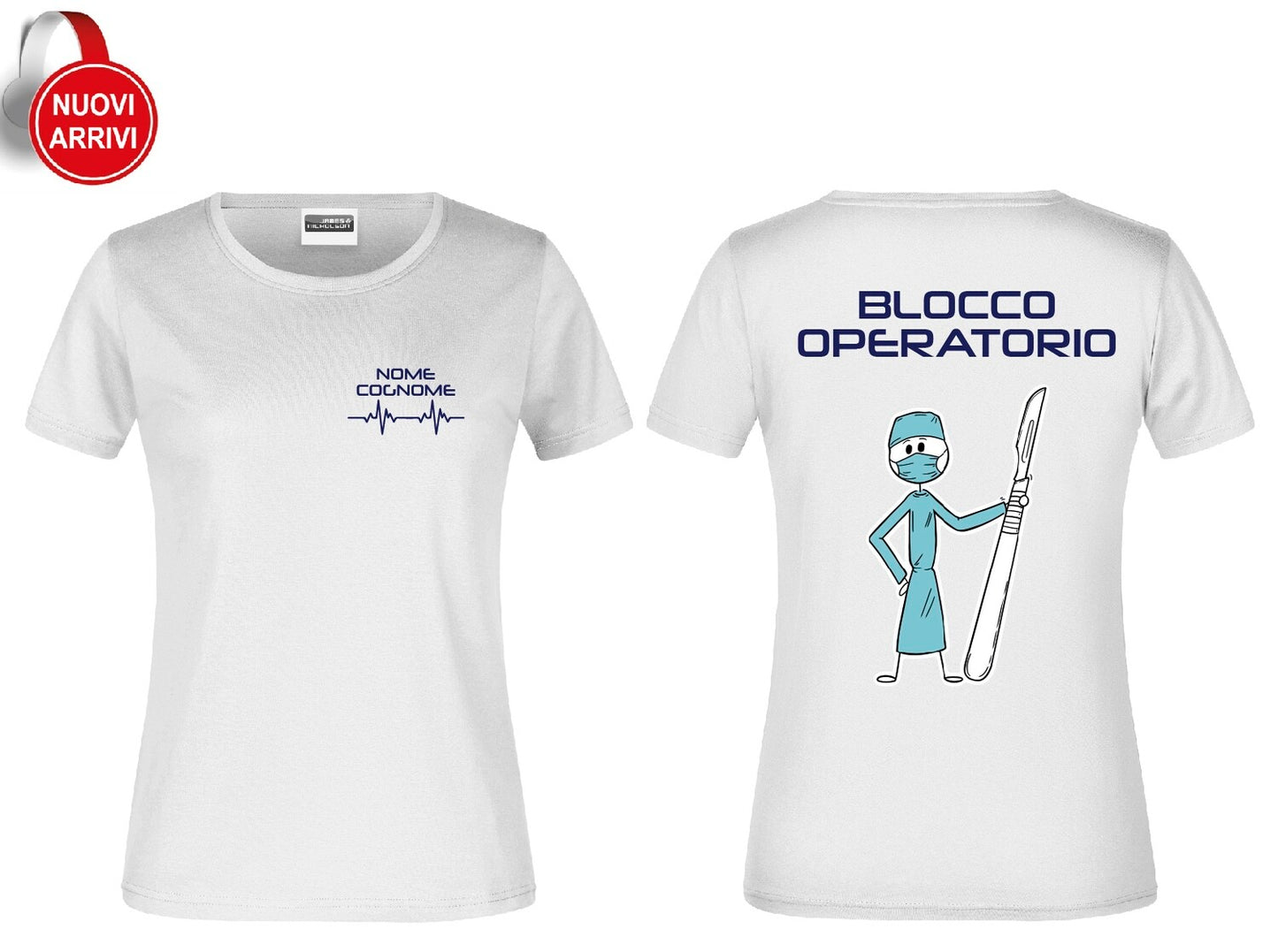 T-shirt Blocco operatorio - Sala Operatoria - Personalizzata con nome