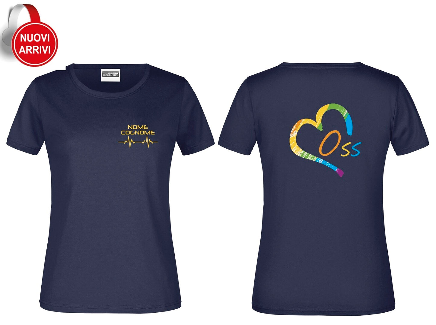 T-shirt Oss CUORE COLORATO - Personalizzata con nome