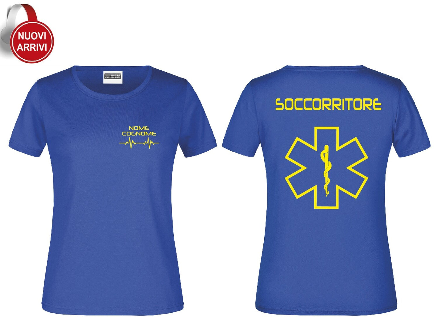 T-shirt Soccorritore Fluo - Personalizzata con nome