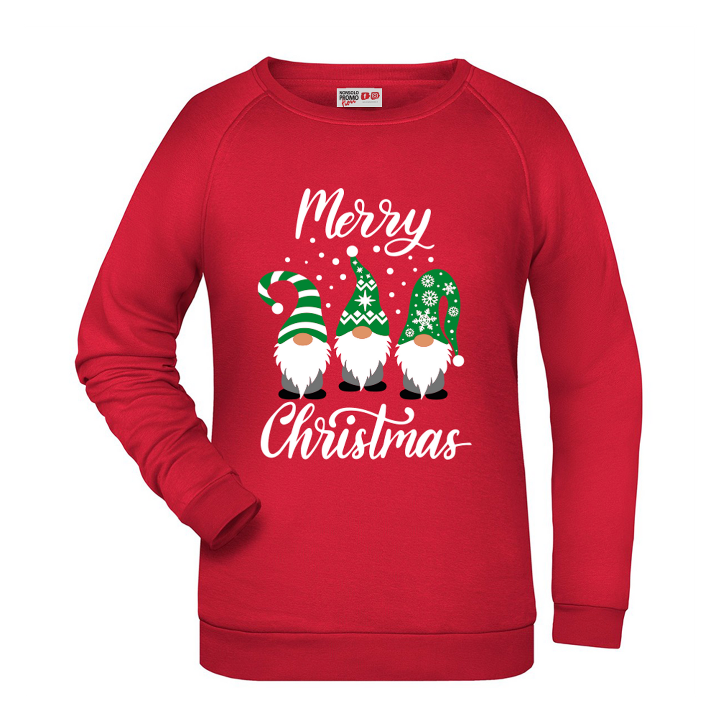 Felpa Natale donna Gnomi e Folletti - Rossa