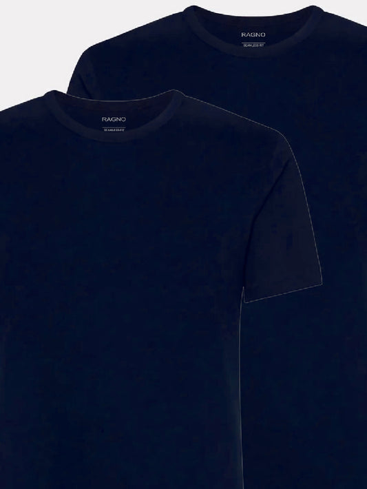 T-shirt Maglificio Ragno maglietta girocollo in cotone Blu Bipack 2x1