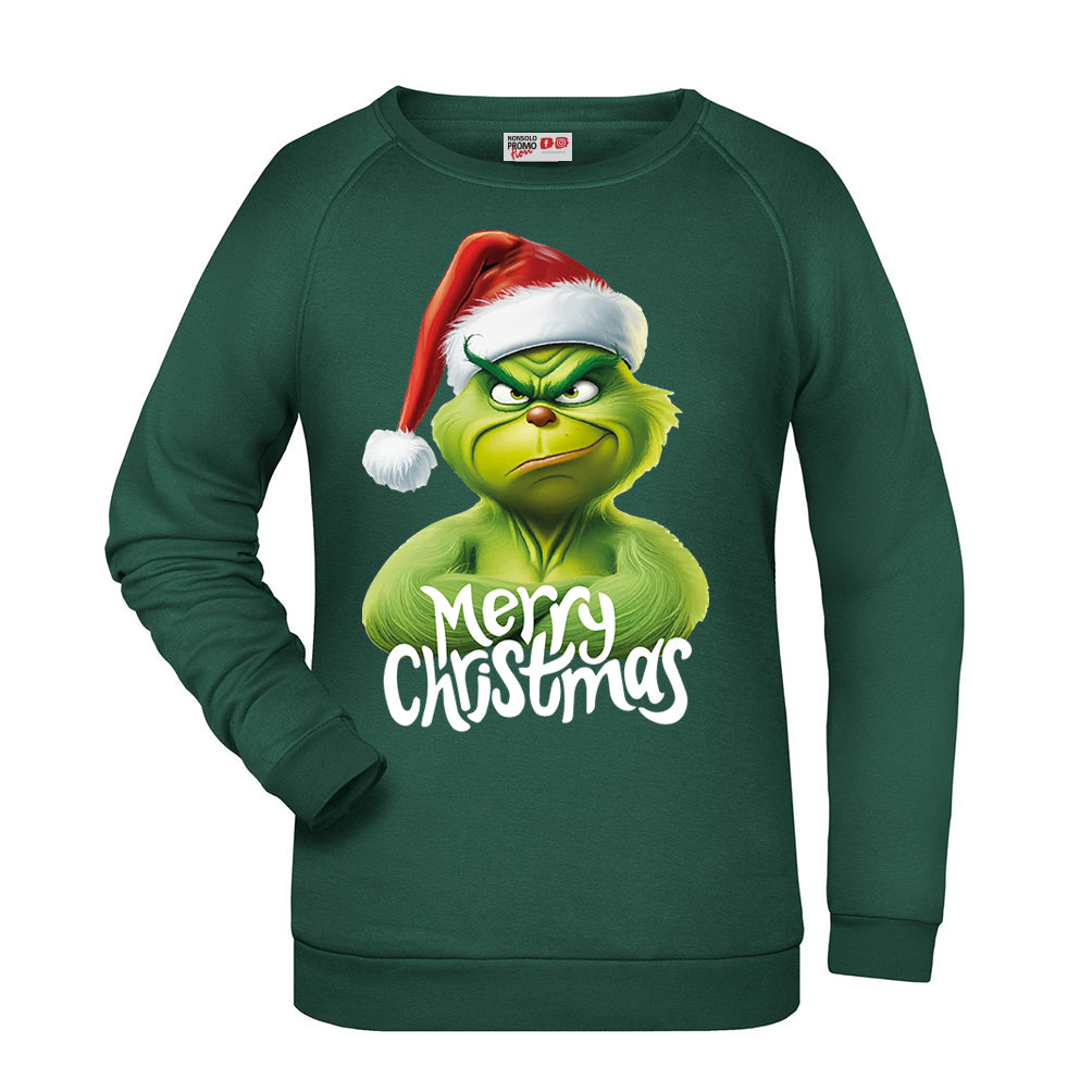 Felpa Natale donna merry christmas IL GRINCH New 2024 - Verde
