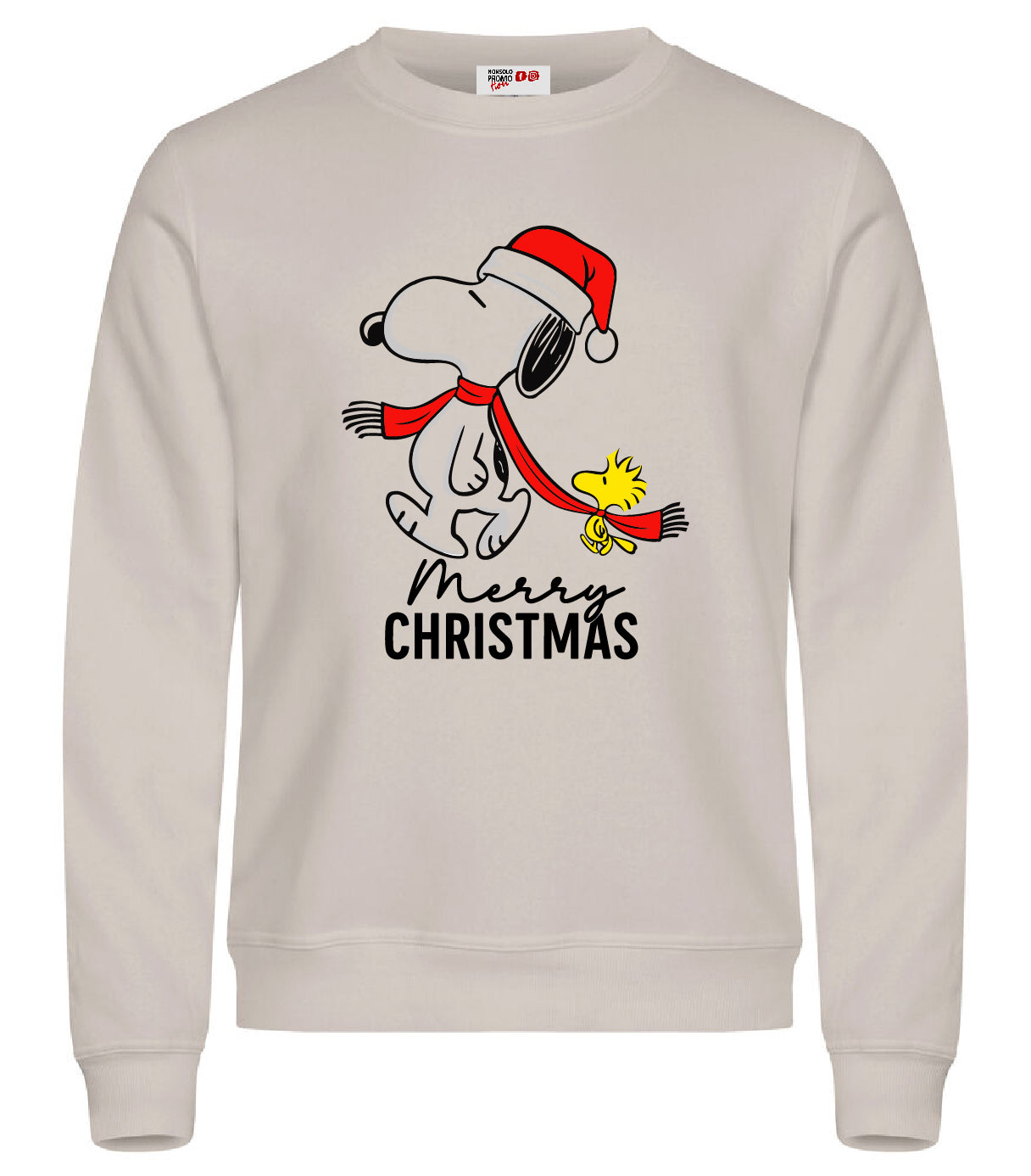 Felpa di Natale Unisex – Design Esclusivo Snoopy - Off White