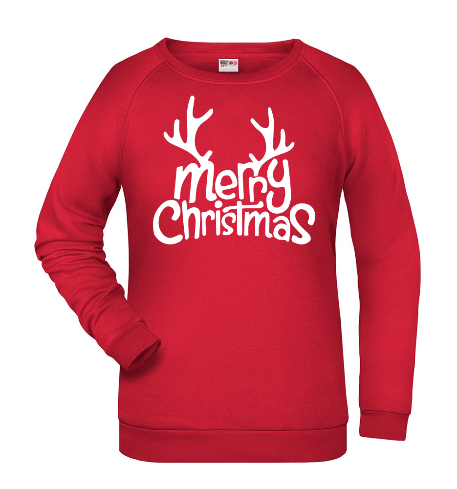 Felpa Natale donna MERRY CHRISTMAS - Rossa