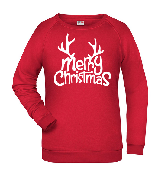 Felpa Natale donna MERRY CHRISTMAS - Rossa
