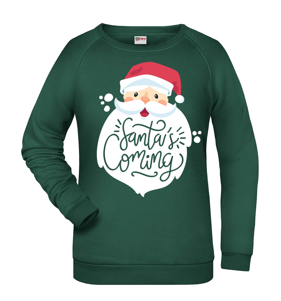 Felpa Natale donna SANTA CLAUS - Verde