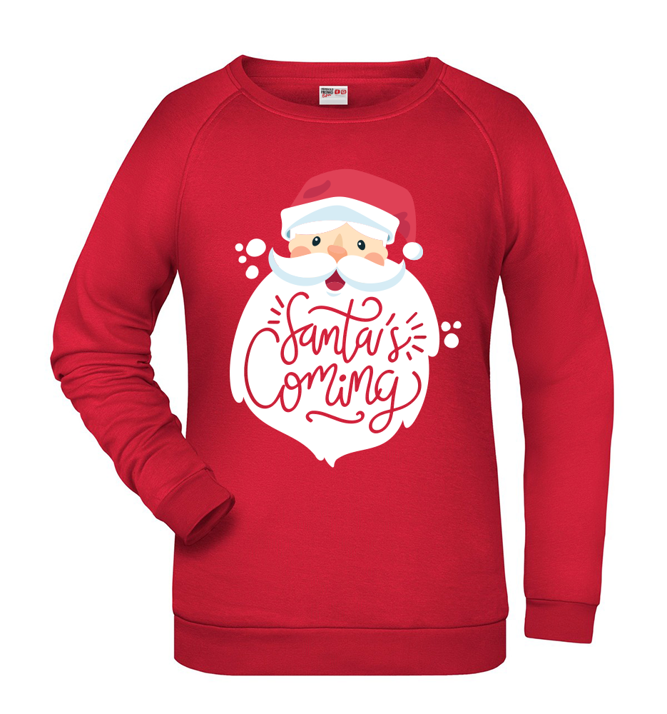 Felpa Natale donna SANTA CLAUS - Rossa