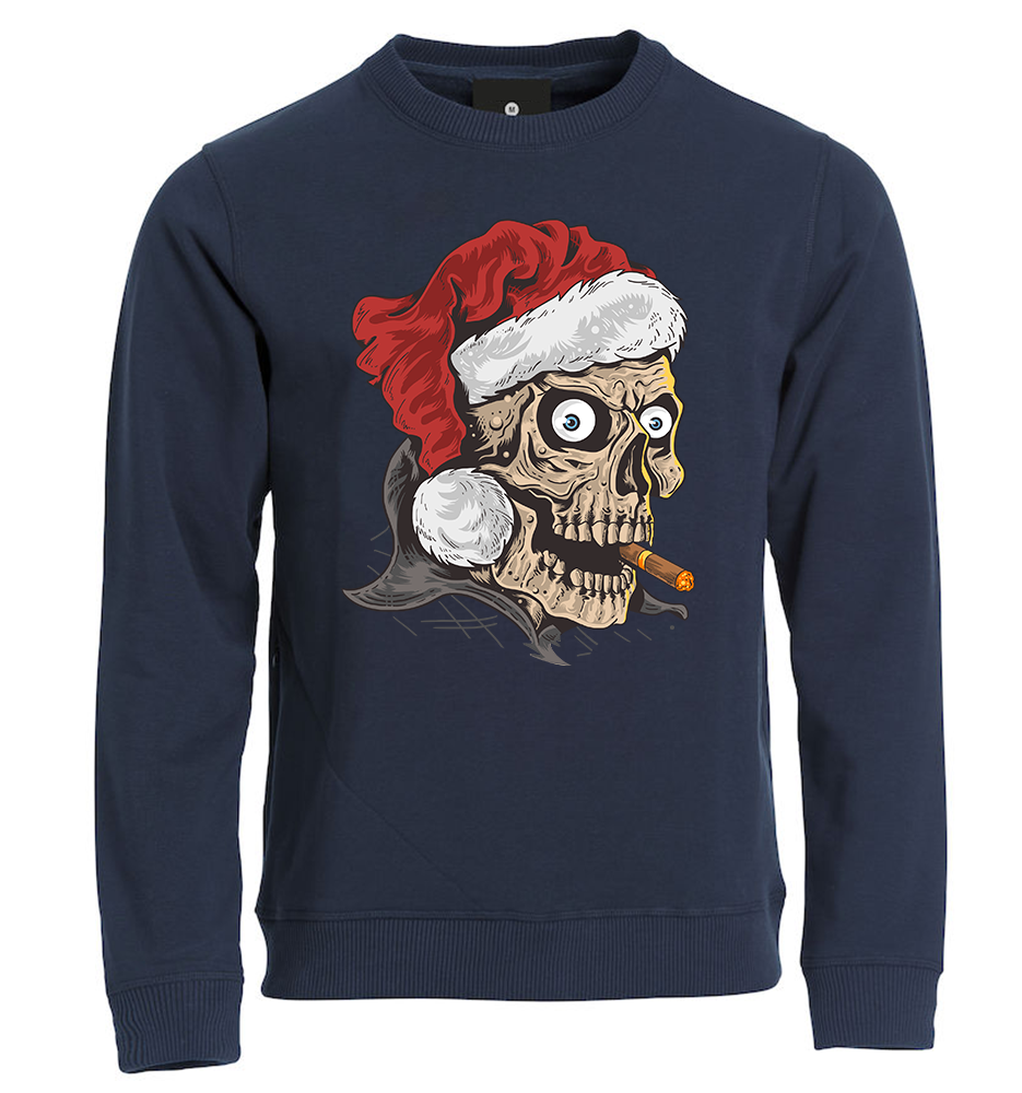 Felpa Natale bambini SKULL - blu