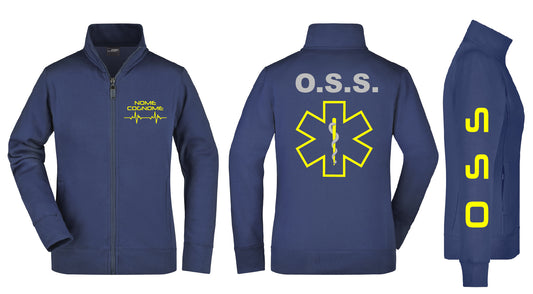 Felpa Oss Full Zip - Personalizzata fluo con nome