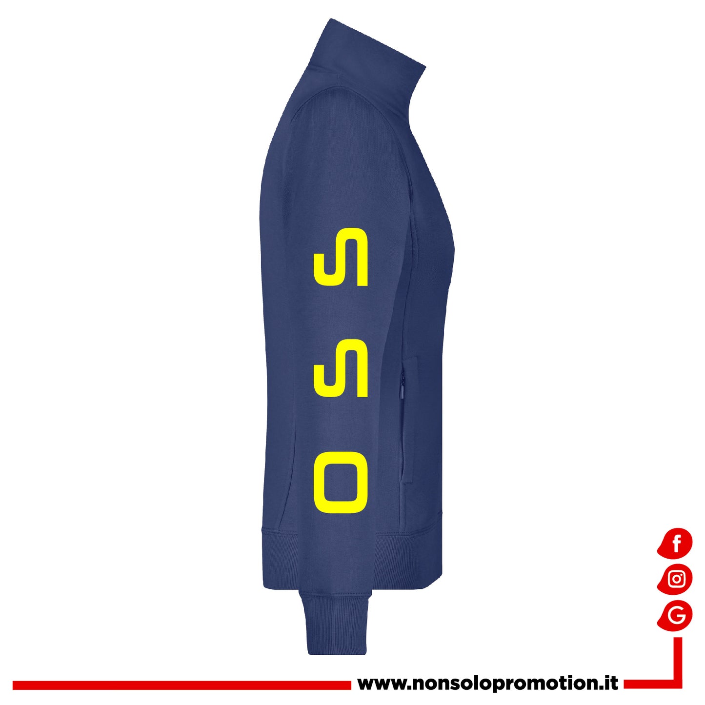 Felpa Oss Full Zip - Personalizzata fluo con nome