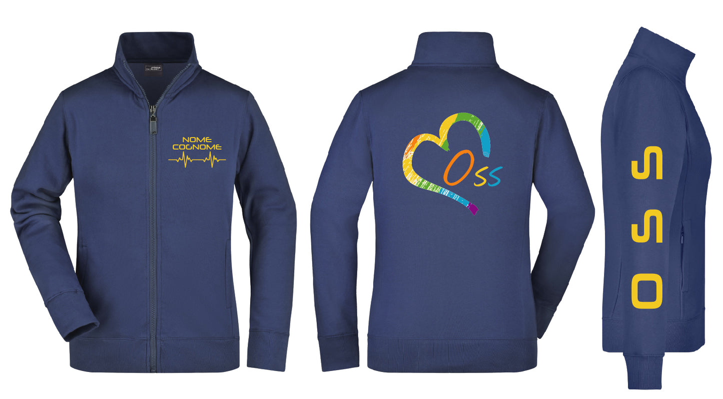 Felpa Oss Full Zip Cuore - Personalizzata con nome