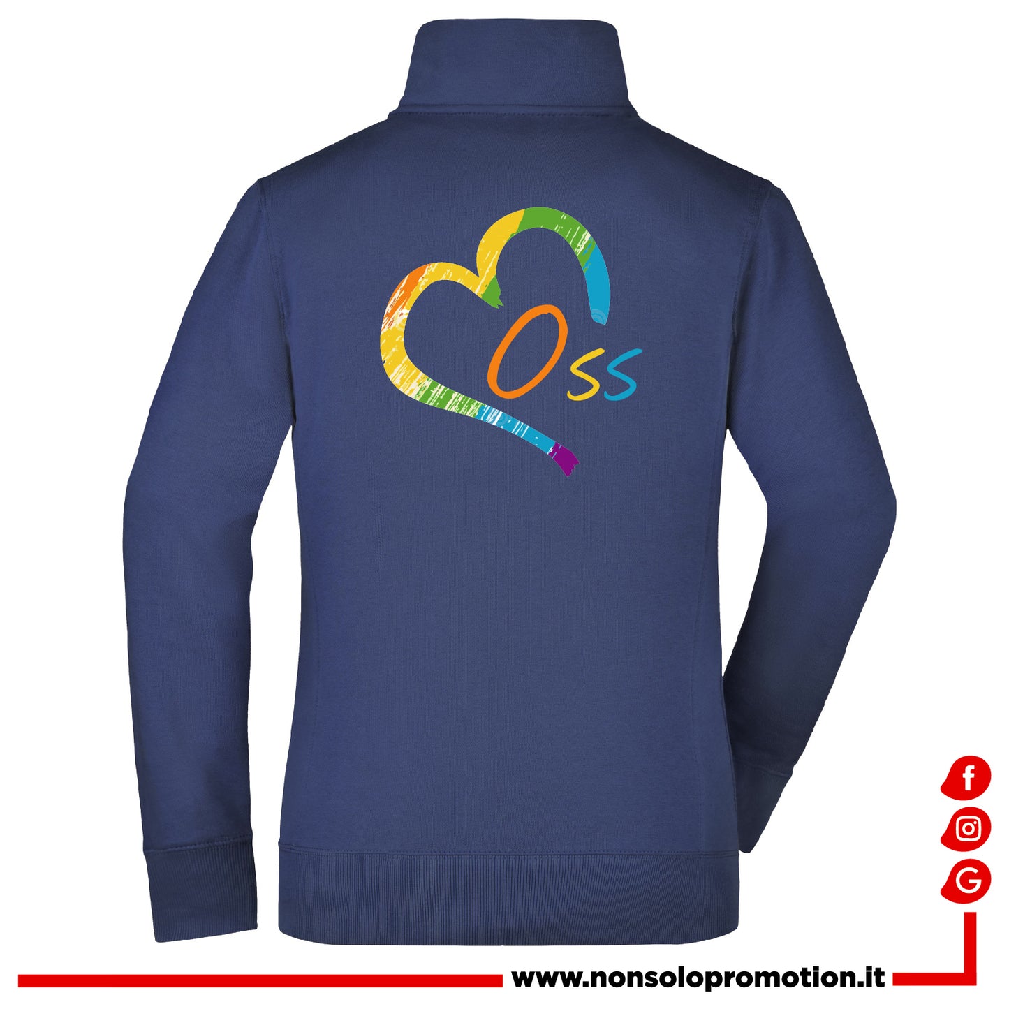 Felpa Oss Full Zip Cuore - Personalizzata con nome