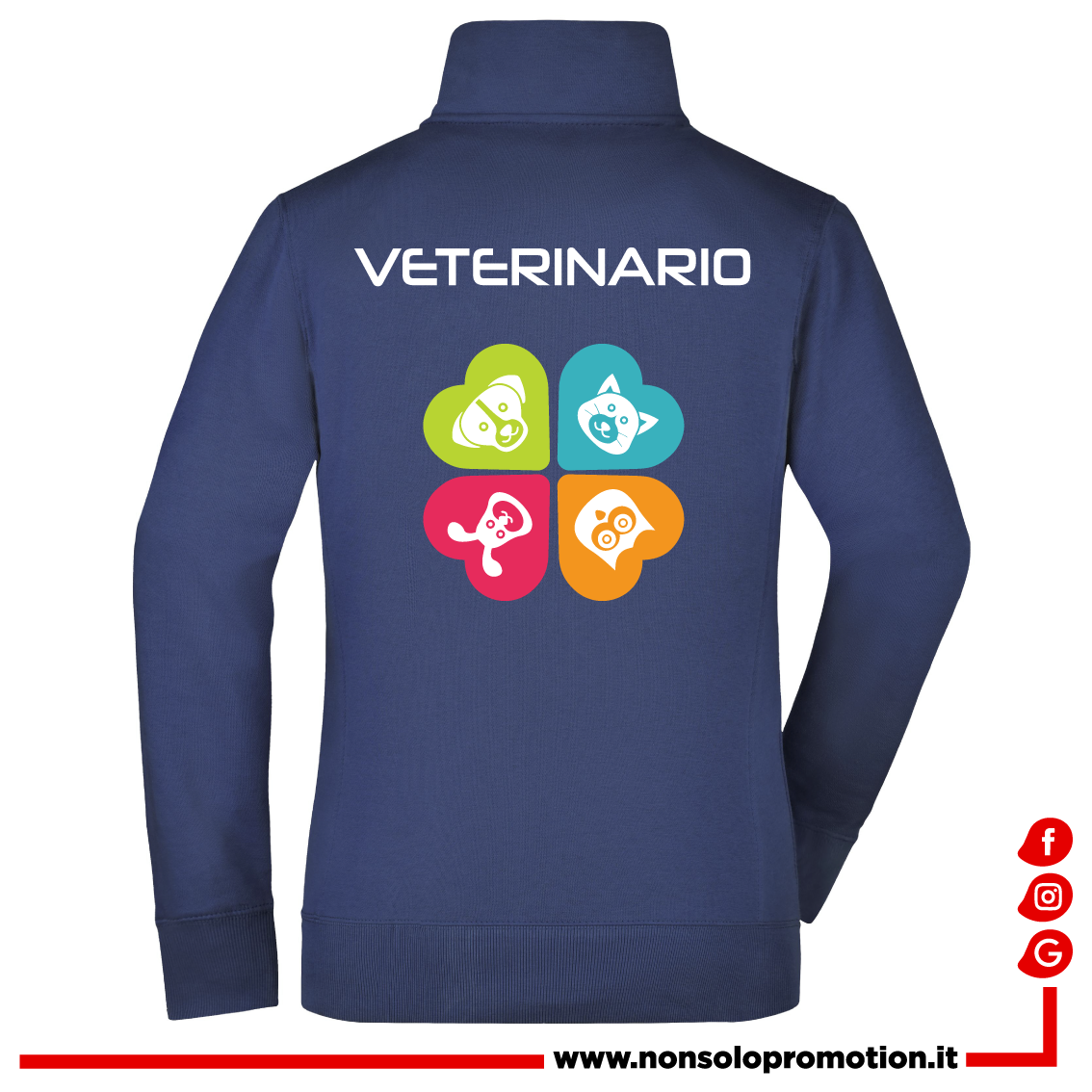 Felpa Veterinario Full Zip - Personalizzata con nome