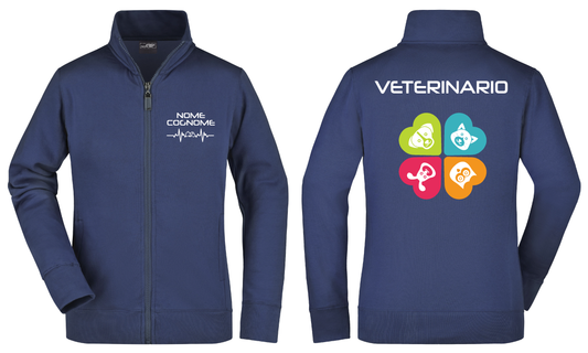 Felpa Veterinario Full Zip - Personalizzata con nome