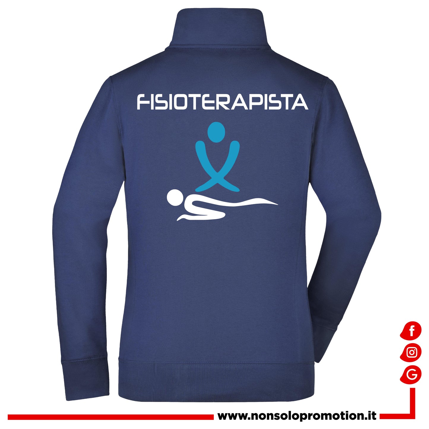 Felpa Fisioterapista - Osteopata - Massofisioterapista - Massoterapista Full Zip - Personalizzata con nome