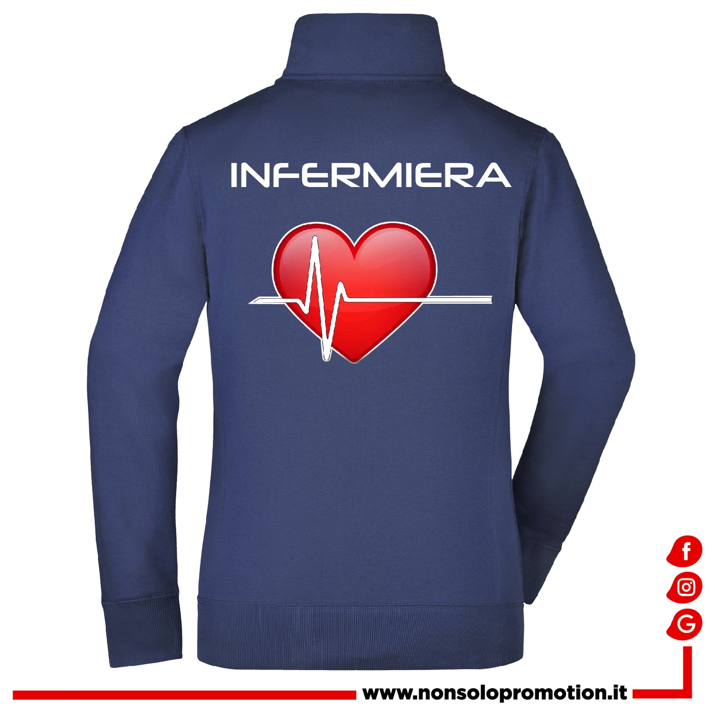 Felpa infermiere Full Zip - Personalizzata con nome