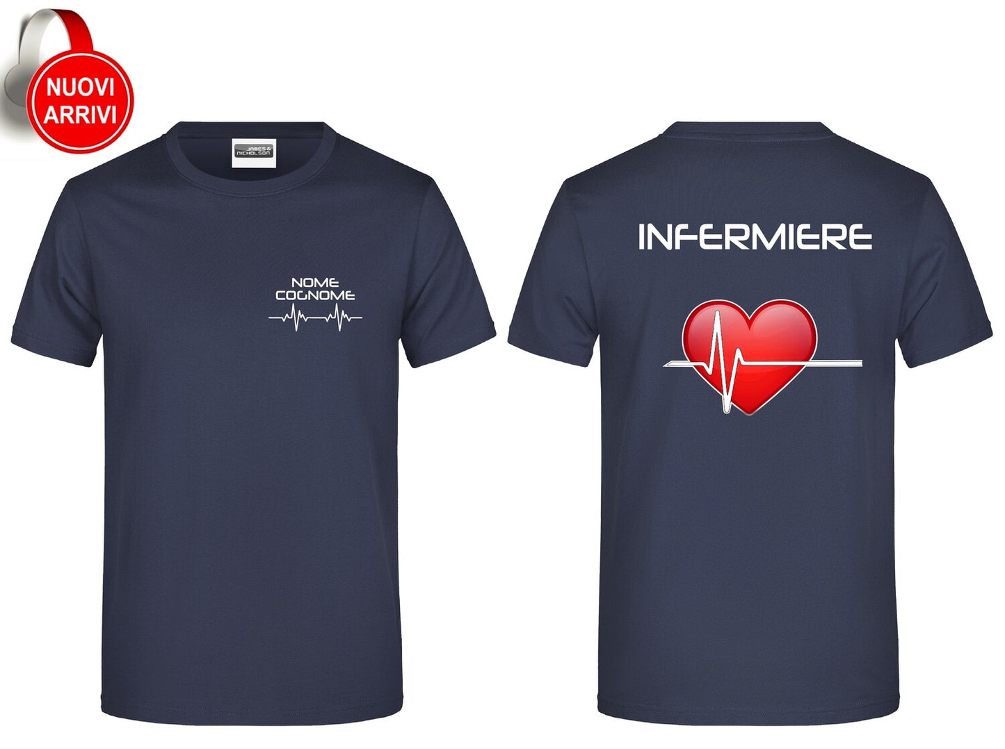T-shirt Infermiere CUORE ROSSO - Personalizzata con nome