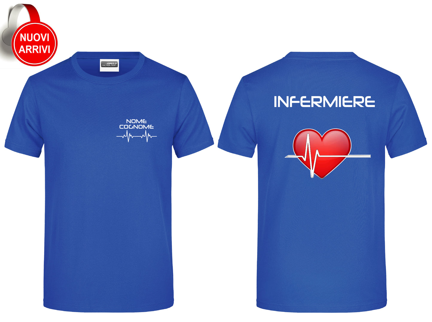 T-shirt Infermiere CUORE ROSSO - Personalizzata con nome