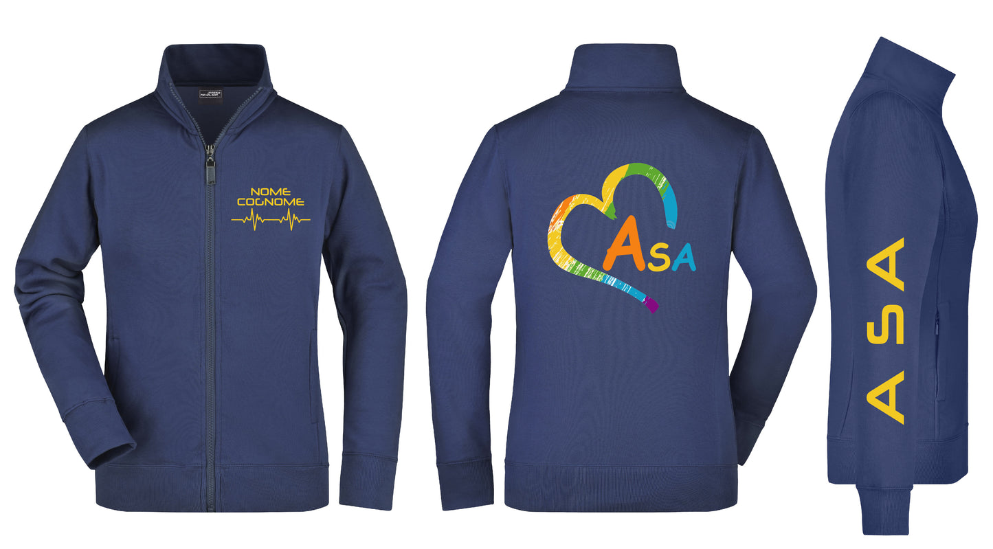 Felpa A.S.A. Full Zip Cuore - Personalizzata con nome