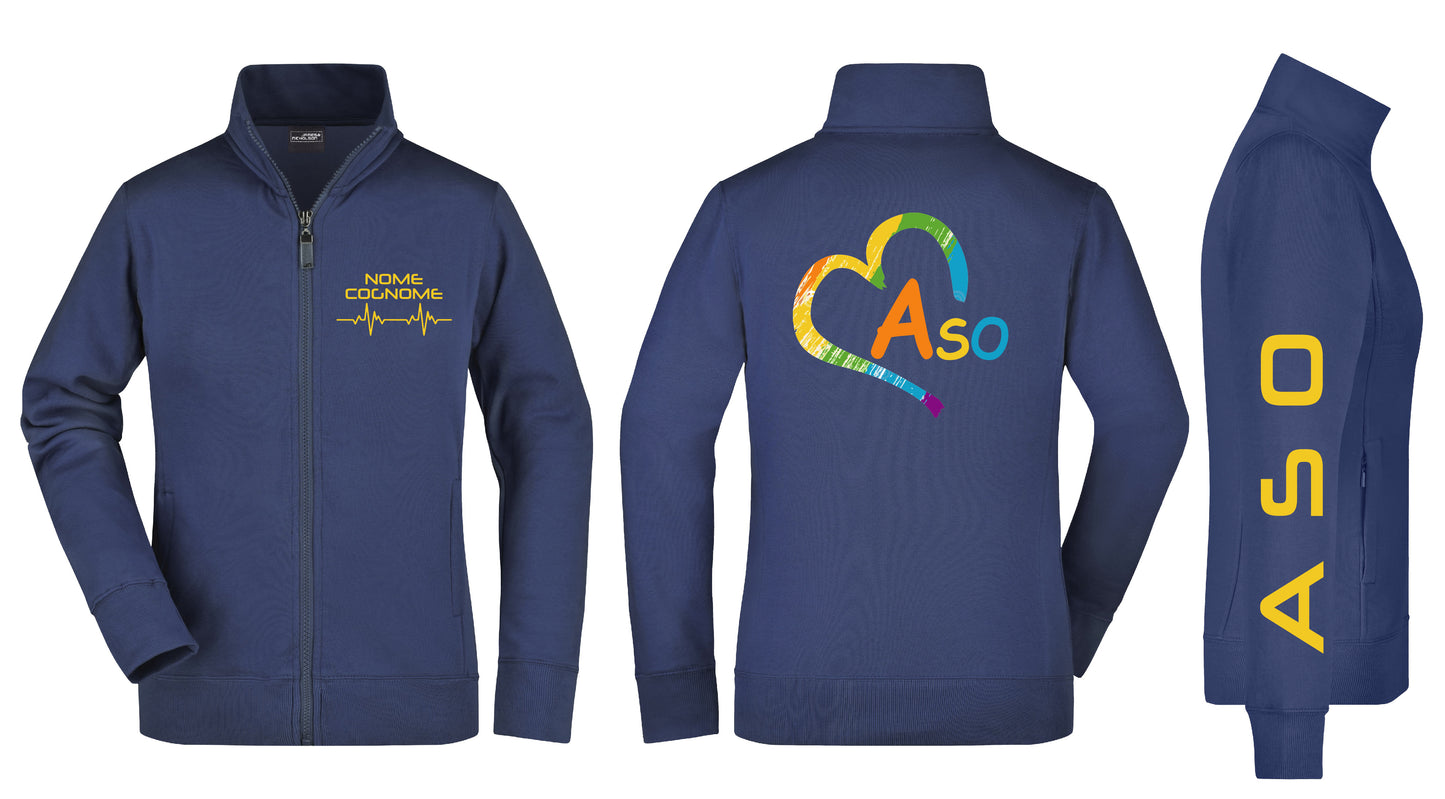 Felpa A.S.O. Full Zip Cuore - Personalizzata con nome