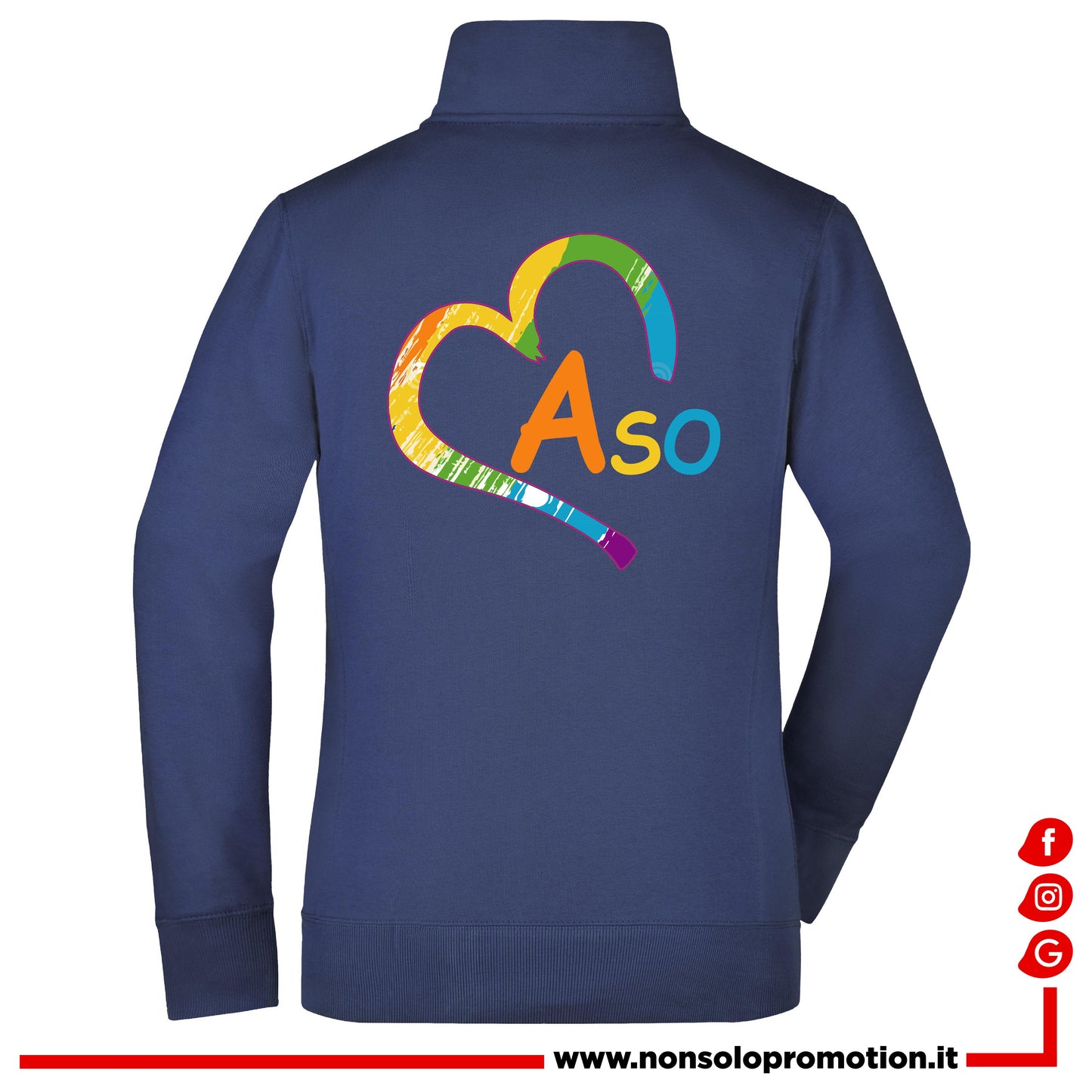 Felpa A.S.O. Full Zip Cuore - Personalizzata con nome