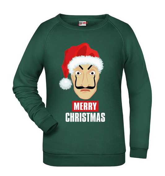 Felpa Natale donna CASA DE PAPEL - Verde