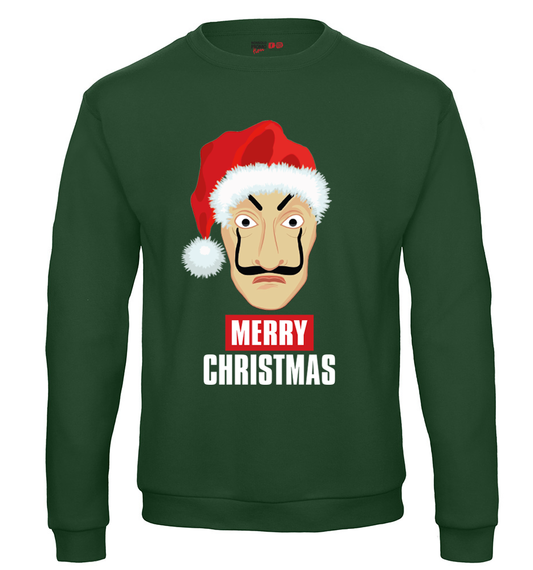Felpa Natale uomo CASA DE PAPEL - Verde