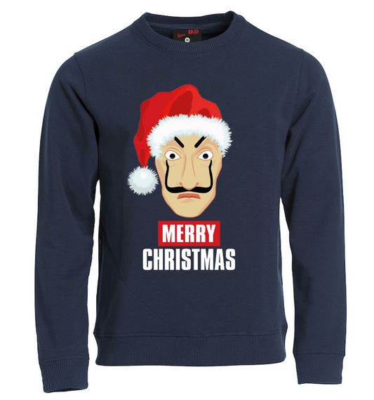 Felpa Natale uomo CASA DE PAPEL - Blu