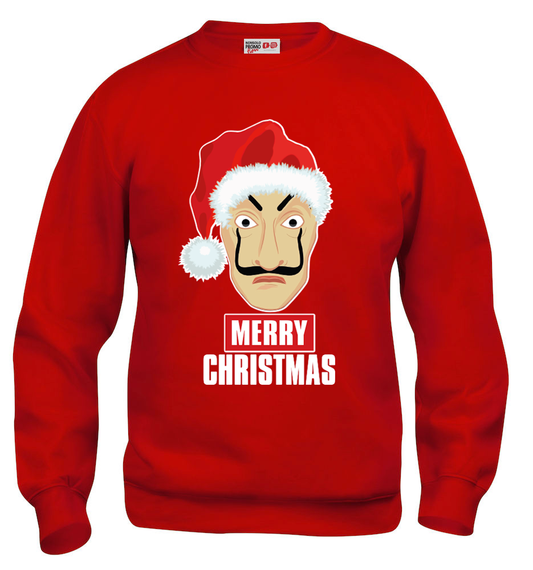 Felpa Natale uomo CASA DE PAPEL - Rossa