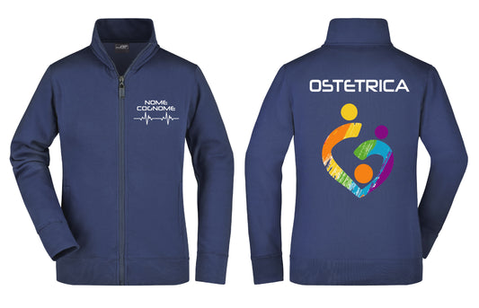 Felpa Ostetrica e Ostetrico Famiglia Full Zip - Personalizzata con nome