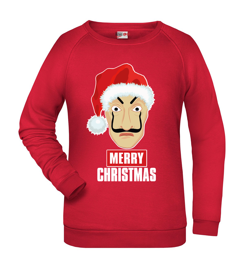 Felpa Natale donna CASA DE PAPEL - Rossa