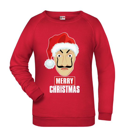 Felpa Natale donna CASA DE PAPEL - Rossa