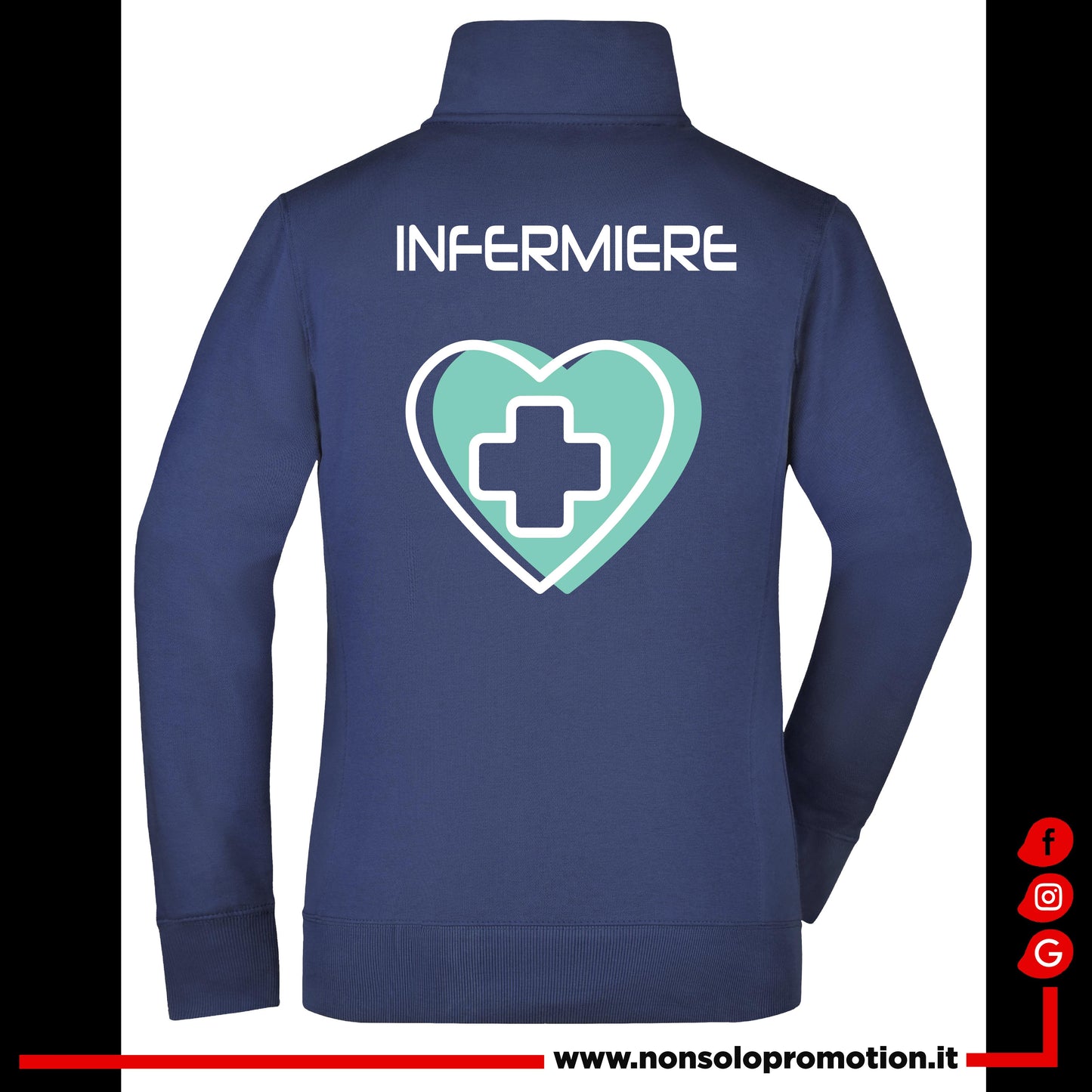 Felpa New infermiere cuore Tiffany Full Zip - Personalizzata con nome