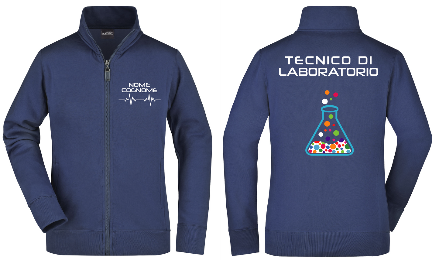Felpa Tecnico di Laboratorio full zip - Personalizzata con nome
