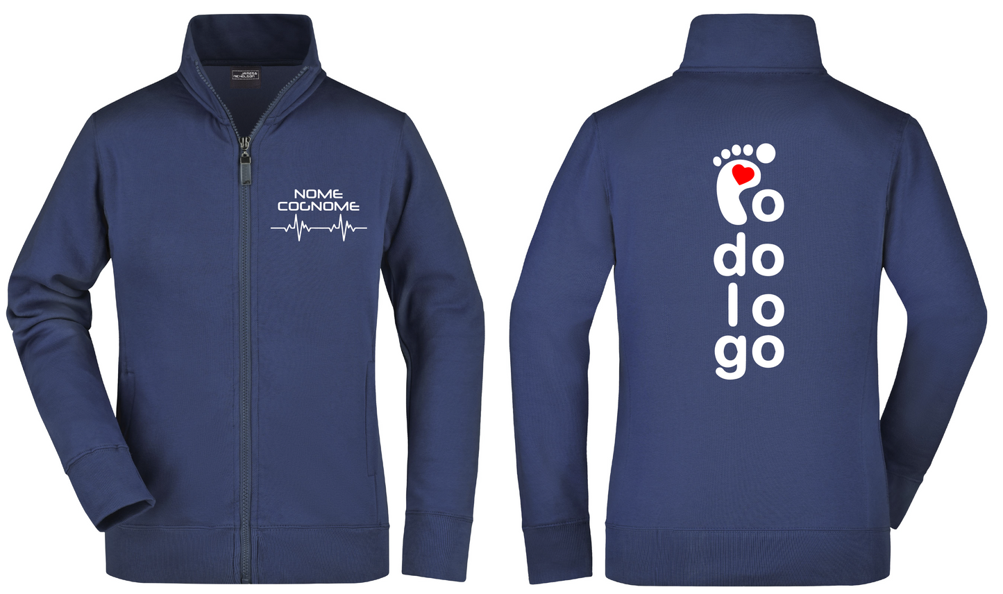 Felpa Podologo full zip - Personalizzata con nome