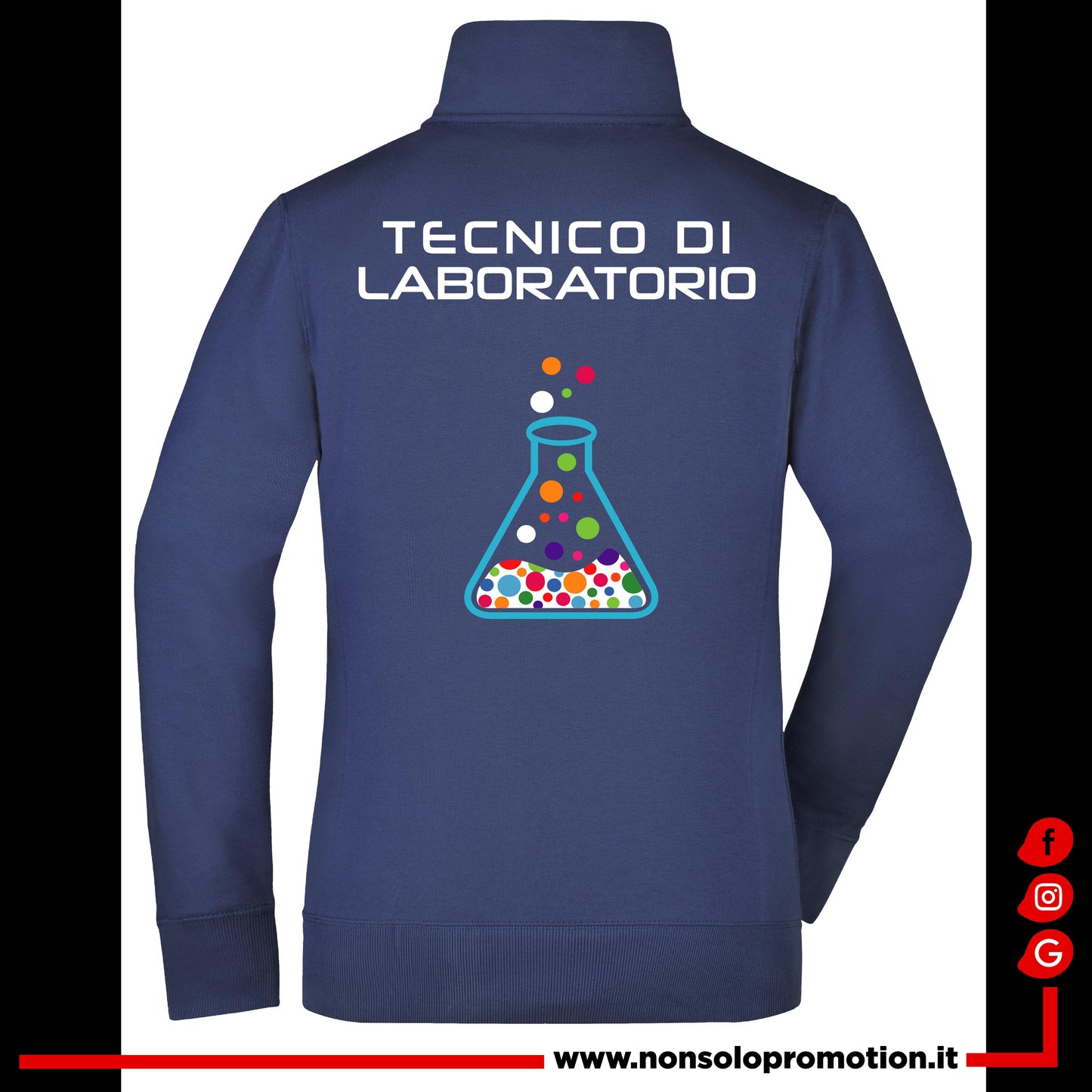 Felpa Tecnico di Laboratorio full zip - Personalizzata con nome