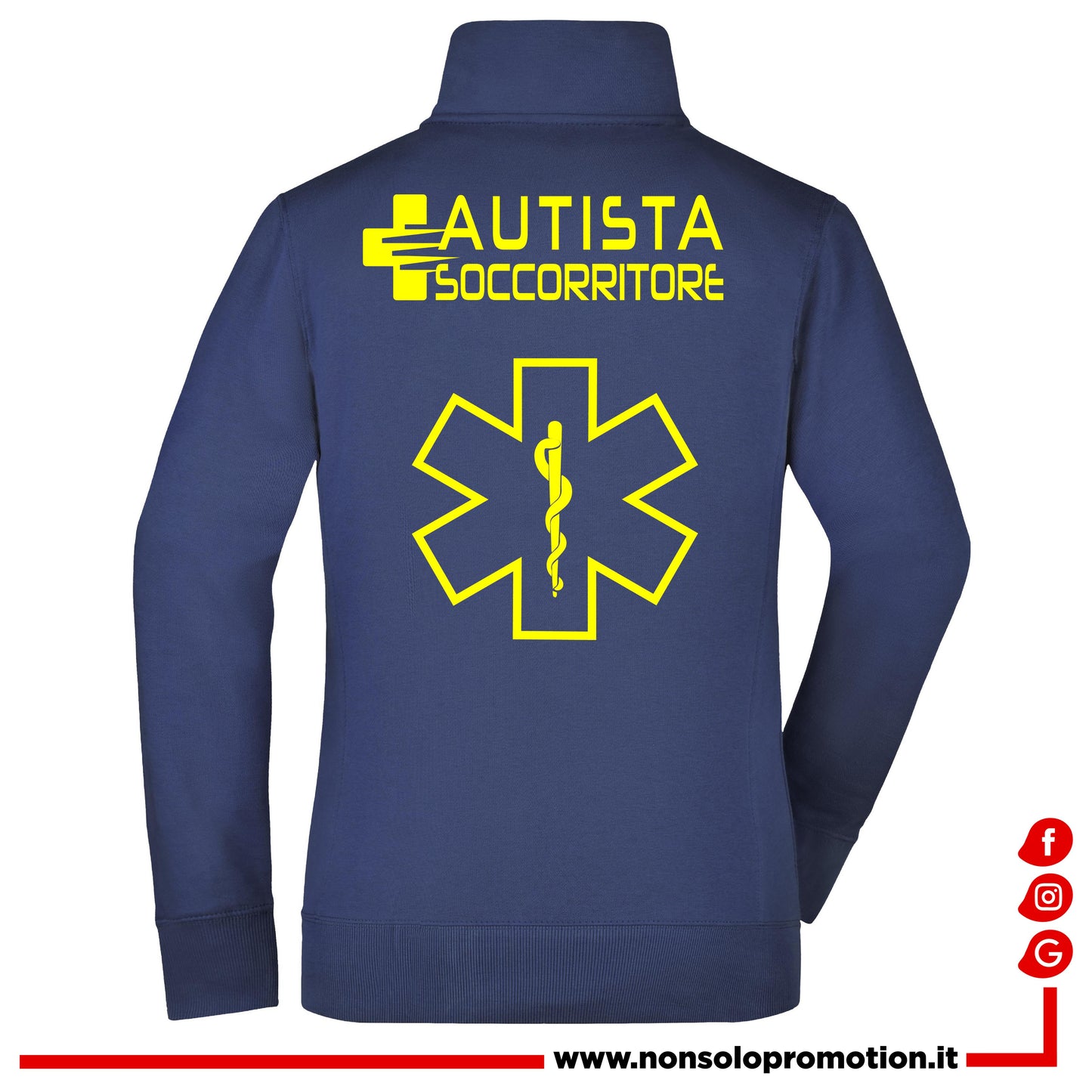 Felpa Autista Soccorritore fluo  - Personalizzata con nome