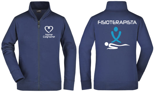 Felpa Fisioterapista - Osteopata - Massofisioterapista - Massoterapista Full Zip - Personalizzata con nome