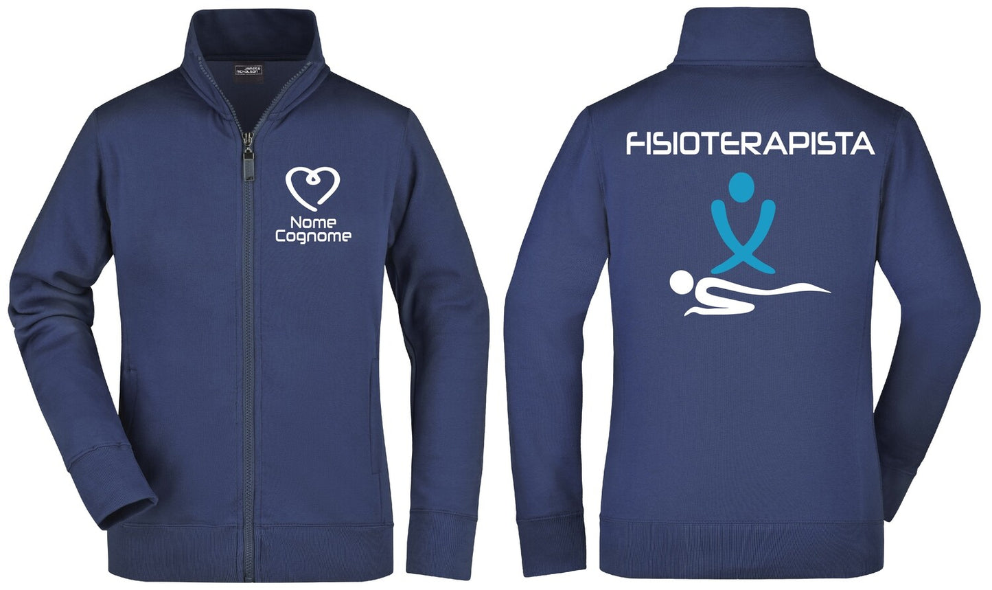 Felpa Fisioterapista - Osteopata - Massofisioterapista - Massoterapista Full Zip - Personalizzata con nome