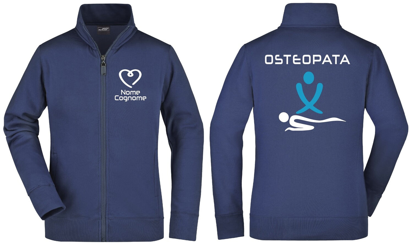 Felpa Fisioterapista - Osteopata - Massofisioterapista - Massoterapista Full Zip - Personalizzata con nome