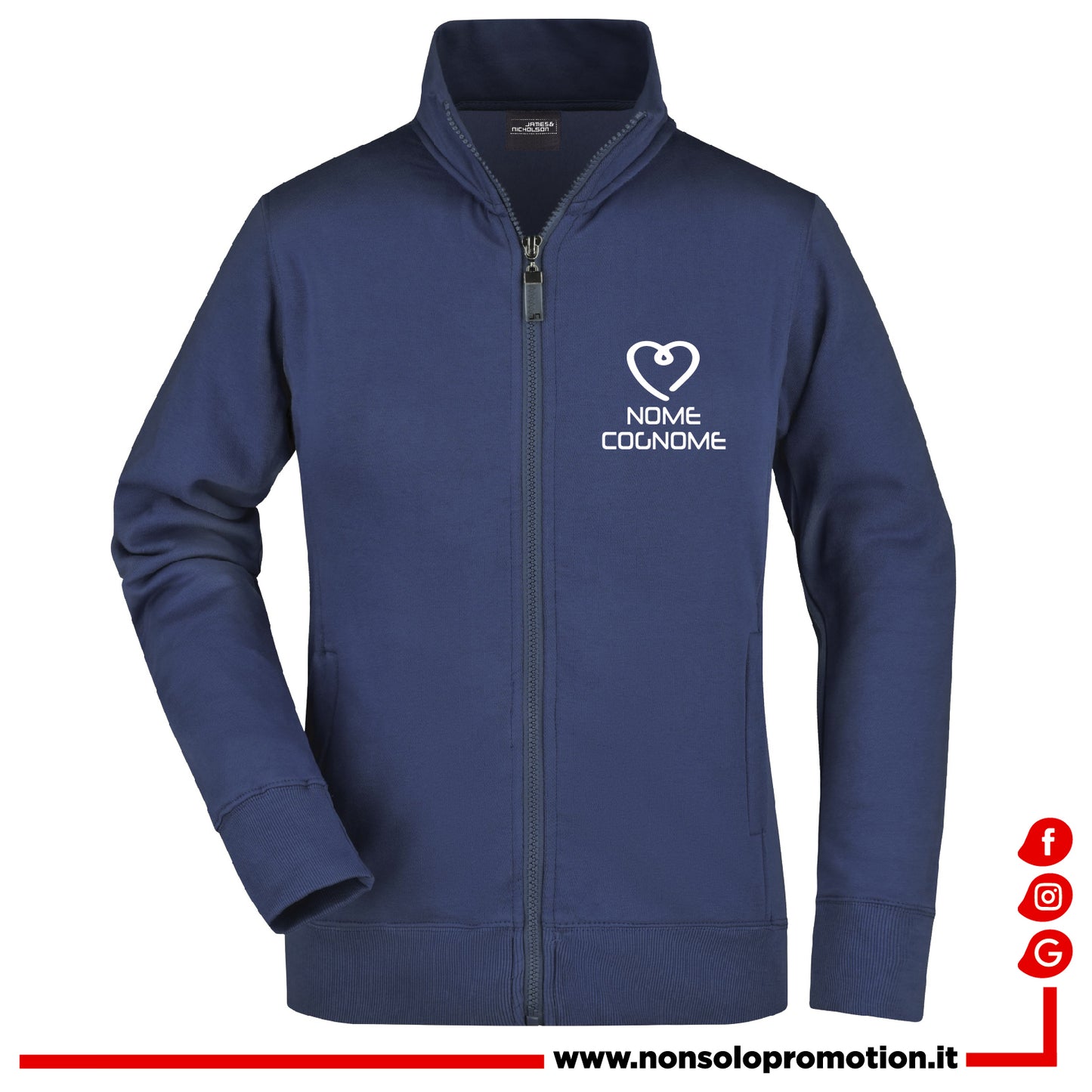 Felpa Educatore - Educatrice Full Zip - Personalizzata con nome