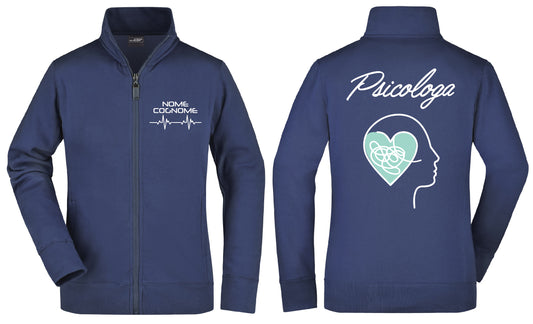 Felpa Psicologa - Psicologo Full Zip - Personalizzata con nome