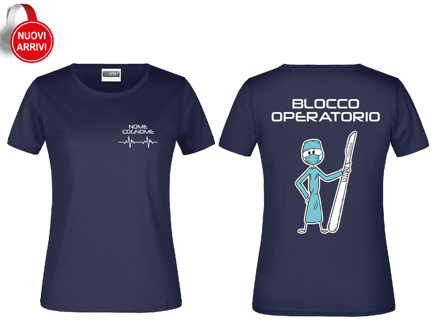 T-shirt Blocco operatorio - Sala Operatoria - Personalizzata con nome