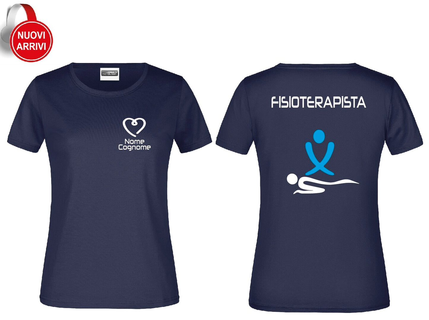T-shirt Fisioterapista - Osteopata - Massofisioterapista - Massoterapista - Personalizzata con nome